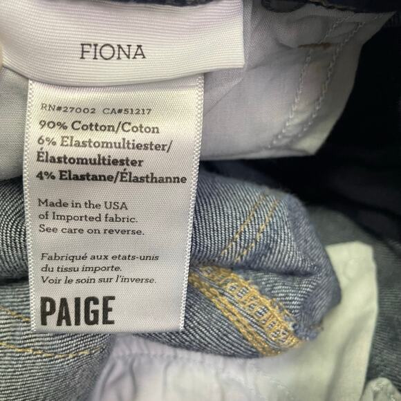 Paige Fiona Dark Wash Denim Mid Rise Flare Leg Jean Womens Size 26 - Picture 7 of 7